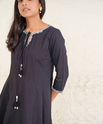 Olive black kurta 2