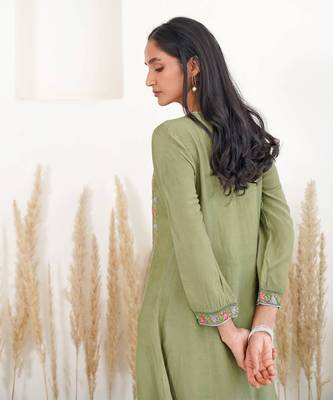 Moss green tone kurta set 5