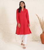Poppy red kurta set
