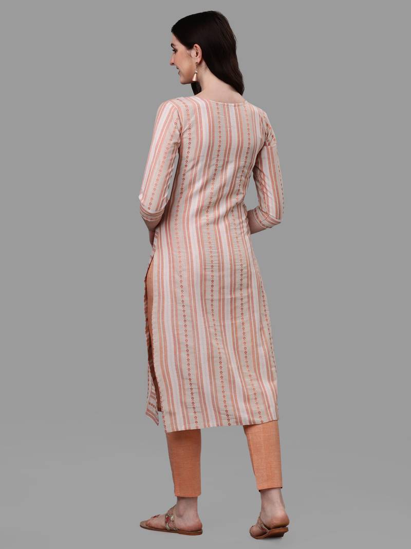 WILNERCROWN Women Cotton Blend Kurta and Pant Set for women for festive and casual use.