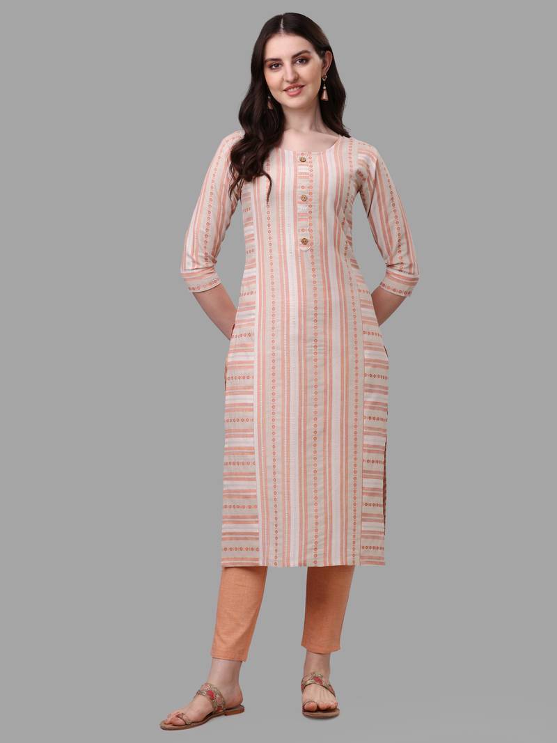 WILNERCROWN Women Cotton Blend Kurta and Pant Set for women for festive and casual use.