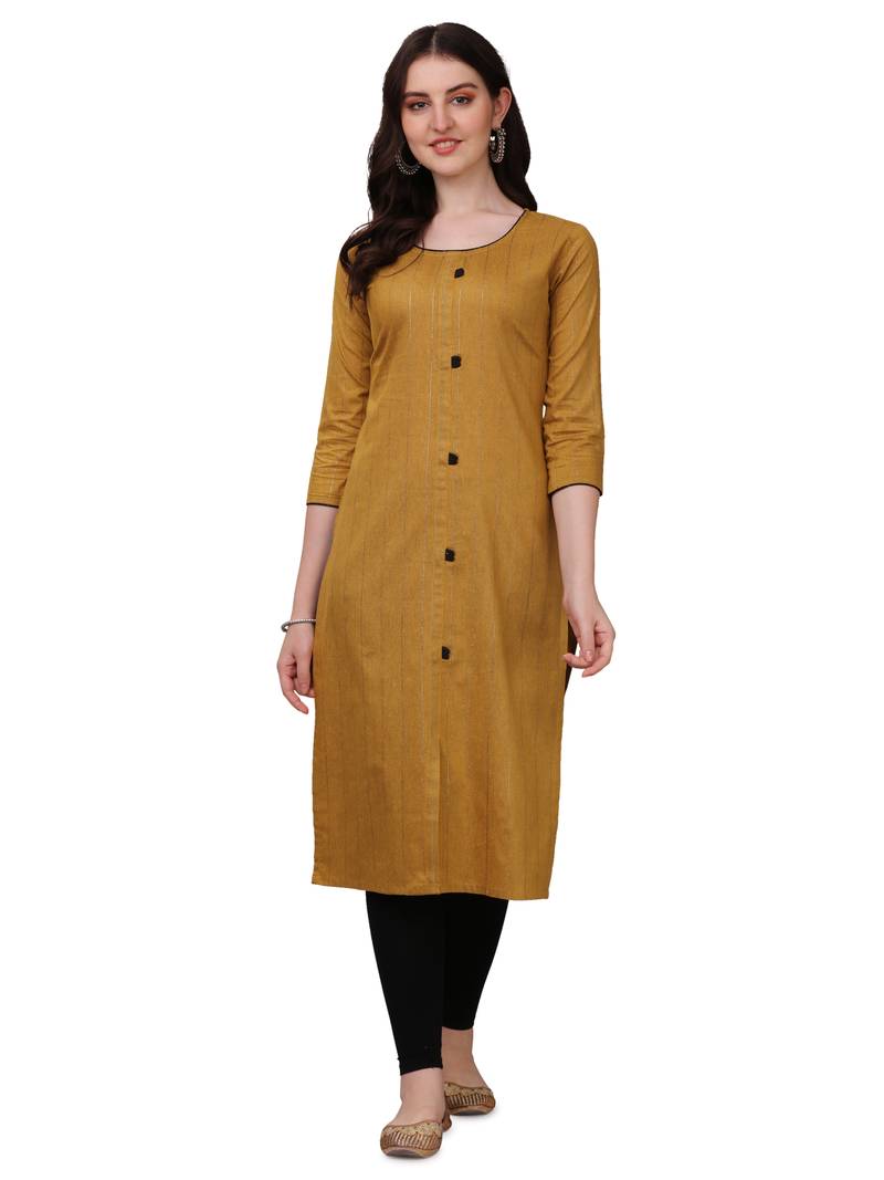  WILNERCROWN designer Cotton Blend Casual Floral Prints Below Knee Kurti for Women