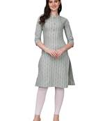 WILNERCROWN designer Cotton Blend Casual Floral Prints Below Knee Kurti for Women