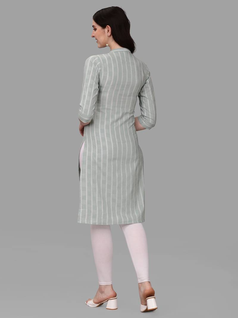 WILNERCROWN designer Cotton Blend Casual Floral Prints Below Knee Kurti for Women