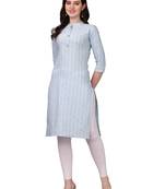 WILNERCROWN designer Cotton Blend Casual Floral Prints Below Knee Kurti for Women