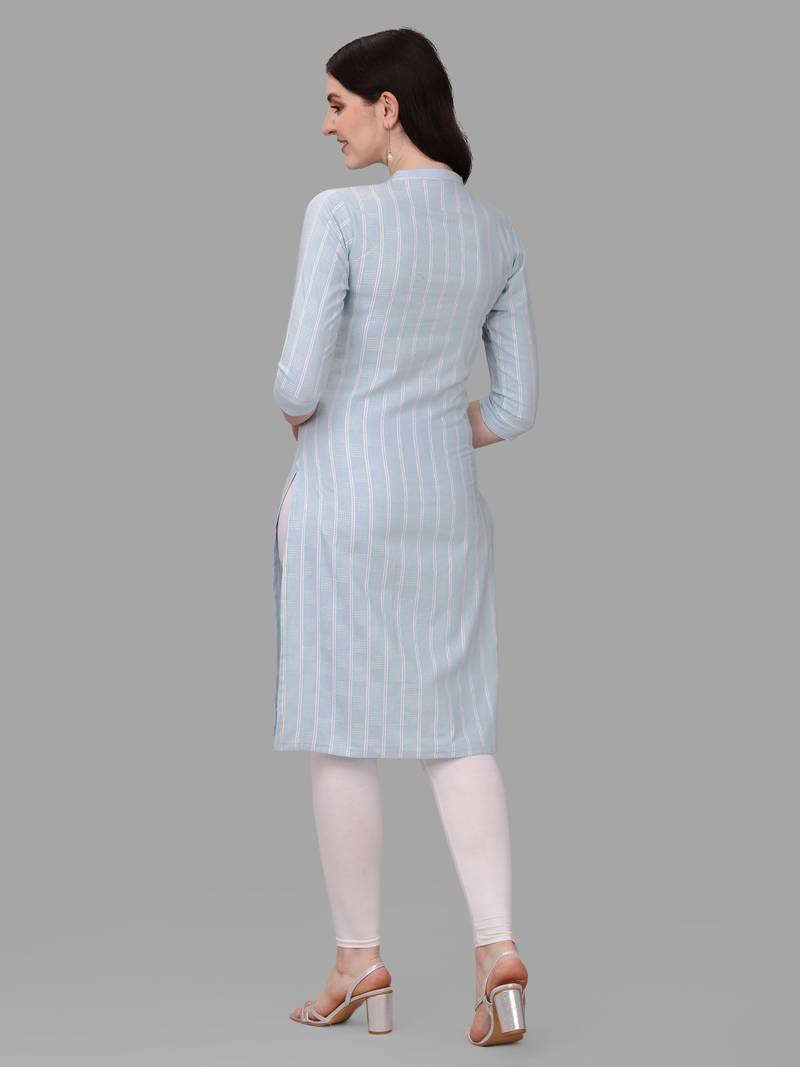 WILNERCROWN designer Cotton Blend Casual Floral Prints Below Knee Kurti for Women