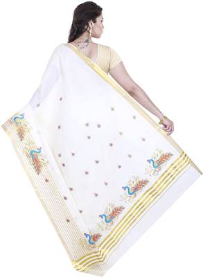 Selvamani tex kerala kasavu cotton saree with running blouse 2