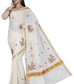 Selvamani tex kerala kasavu cotton saree with running blouse