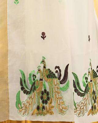 Selvamani tex kerala kasavu cotton saree with running blouse 4