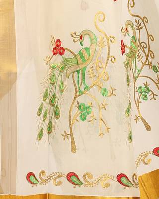 Selvamani tex kerala kasavu cotton saree with running blouse 4