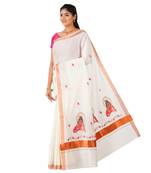 Selvamani tex kerala kasavu cotton saree with running blouse