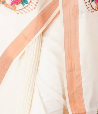 Selvamani tex kerala kasavu cotton saree with running blouse 5