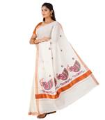 Selvamani tex kerala kasavu cotton saree with running blouse