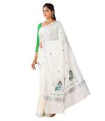 Selvamani tex kerala kasavu cotton saree with running blouse