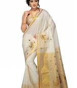 Selvamani tex kerala kasavu cotton saree with running blouse
