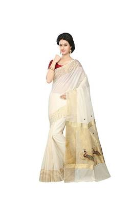 Selvamani tex kerala kasavu cotton saree with running blouse 1