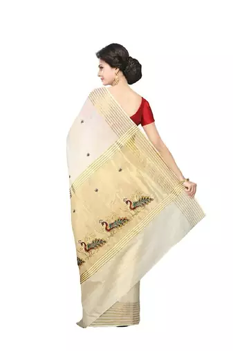 Selvamani tex kerala kasavu cotton saree with running blouse