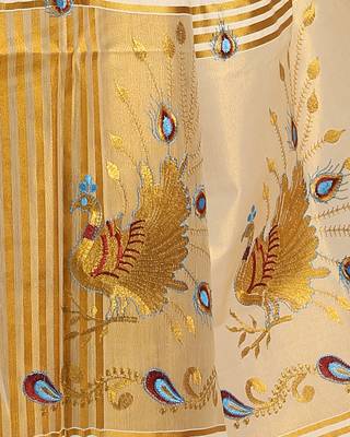 Selvamani tex kerala kasavu cotton saree with running blouse 4