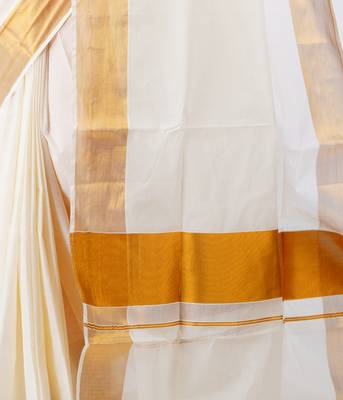 Selvamani tex kerala kasavu cotton saree with running blouse 5