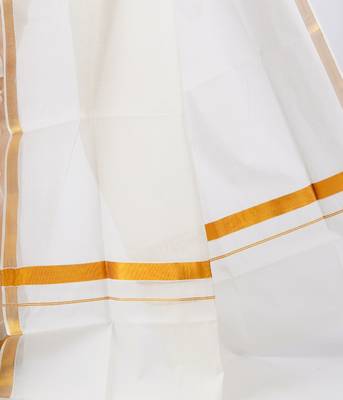 Selvamani tex kerala kasavu cotton saree with running blouse 4