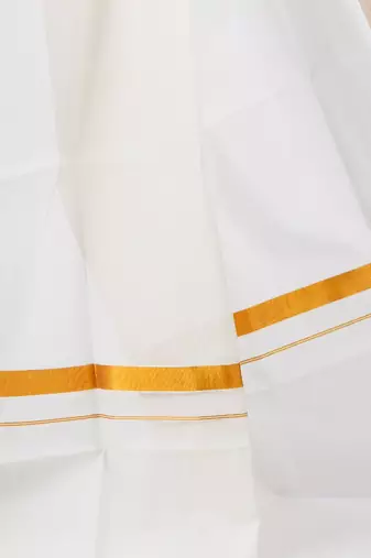 Selvamani tex kerala kasavu cotton saree with running blouse
