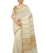 Selvamani tex kerala kasavu cotton saree with running blouse