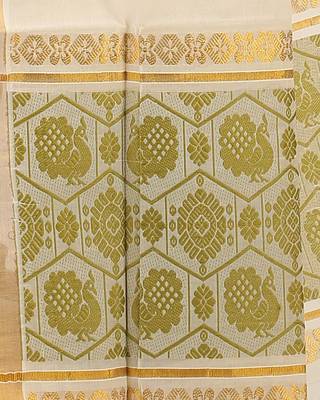 Selvamani tex kerala kasavu cotton saree with running blouse 3