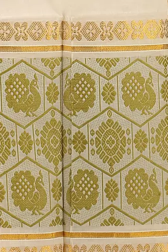 Selvamani tex kerala kasavu cotton saree with running blouse