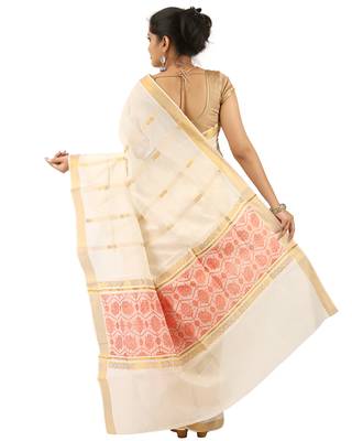 Selvamani tex kerala kasavu cotton saree with running blouse 2