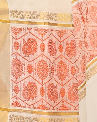Selvamani tex kerala kasavu cotton saree with running blouse 4