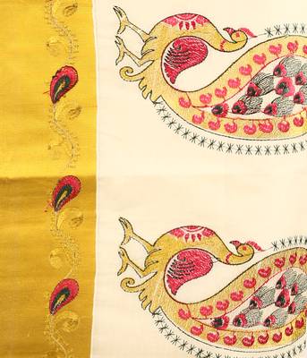 Selvamani tex kerala kasavu cotton saree with running blouse 4