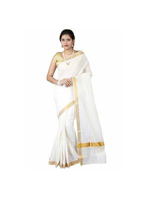 Selvamani tex kerala kasavu cotton saree with running blouse 3