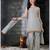 Grey color georgette embroidered stitched kurta, sharara & dupatta set