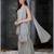 Grey color georgette embroidered stitched kurta, sharara & dupatta set
