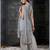 Grey color georgette embroidered stitched kurta, sharara & dupatta set