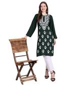 Lucknowi embroidered rayon kurta