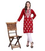 Lucknowi embroidered rayon kurta