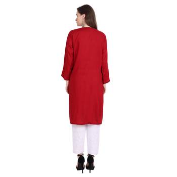 Lucknowi embroidered rayon kurta 2