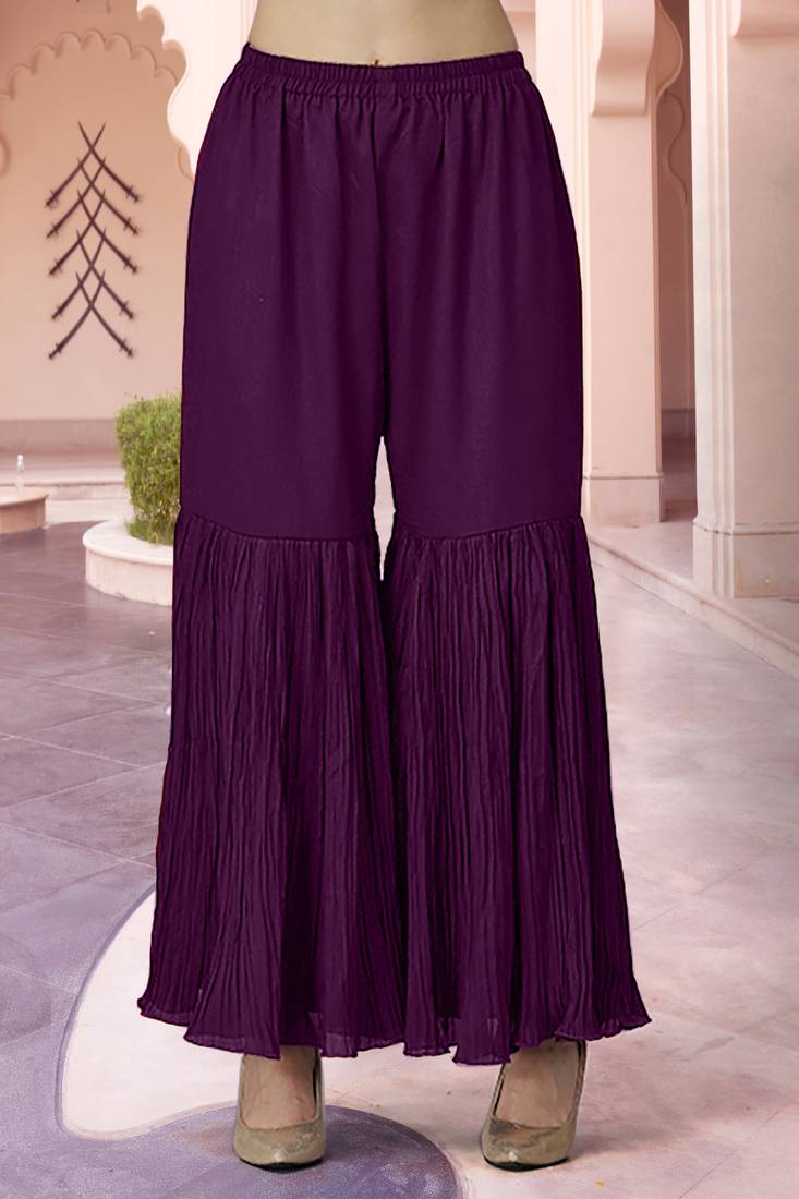 Trendmalls Purple Vichitra Silk Embroidered Party Wear Kurta Pant with Dupatta Salwar Suit Set