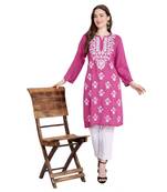 Lucknowi embroidered rayon kurta