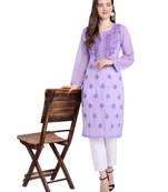 Lucknowi chikankari georgette straight kurti