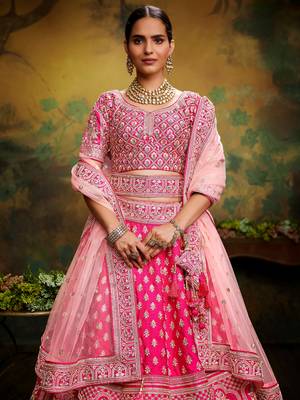 Red Pure Silk Moti & Zarkan heavy embroidery Semi-Stitched Lehenga choli & Dupatta 2