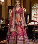 Peach Color Rajwadi Silk Blend Designer Lehenga Choli
