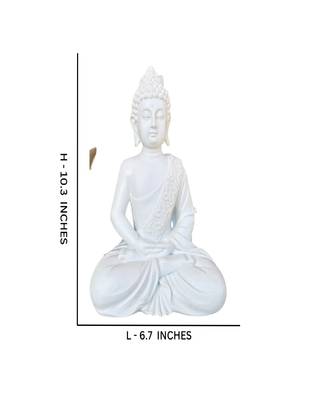 The Advitya Polymarble Meditation/Dhyan Mudra Buddha Statue (White,10inch) 3