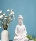 The Advitya Buddha Statue Sitting (White, 5.5-inch)