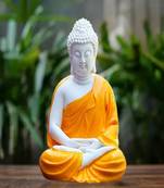 The Advitya Meditating Buddha Statue Sitting (Orange, 5.5-inch)