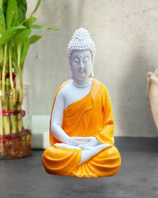 The Advitya Meditating Buddha Statue Sitting (Orange, 5.5-inch) 3