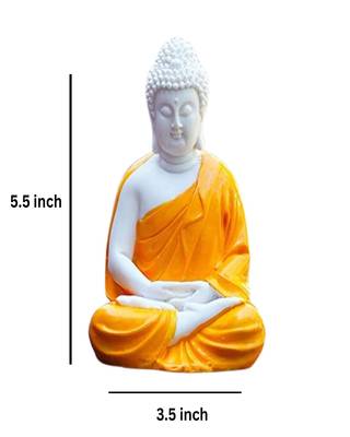 The Advitya Meditating Buddha Statue Sitting (Orange, 5.5-inch) 4