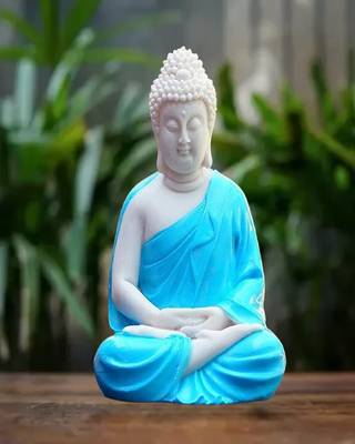 The Advitya Meditating Buddha Statue Sitting (Blue, 5.5-inch) 2