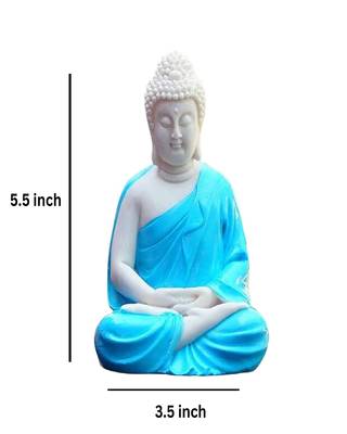 The Advitya Meditating Buddha Statue Sitting (Blue, 5.5-inch) 3